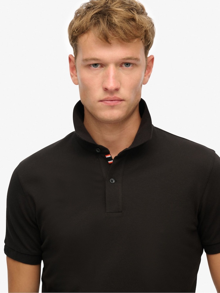Superdry Black City Pique Polo Shirt - Image 4 of 5