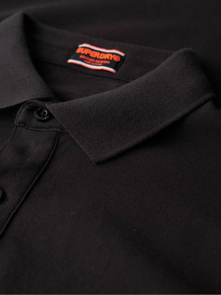 Superdry Black City Pique Polo Shirt - Image 5 of 5