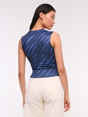 Abercrombie & Fitch Blue Zebra Print Seamless Square Neck Top - Image 2 of 6
