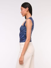Abercrombie & Fitch Blue Zebra Print Seamless Square Neck Top - Image 3 of 6