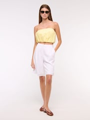 Abercrombie & Fitch Yellow Cropped Bubble Hem Cami Top - Image 3 of 6