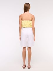Abercrombie & Fitch Yellow Cropped Bubble Hem Cami Top - Image 4 of 6