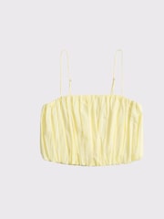 Abercrombie & Fitch Yellow Cropped Bubble Hem Cami Top - Image 6 of 6