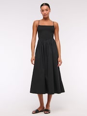 Abercrombie & Fitch Dipped Waist Strappy Midi Dress - Image 1 of 5