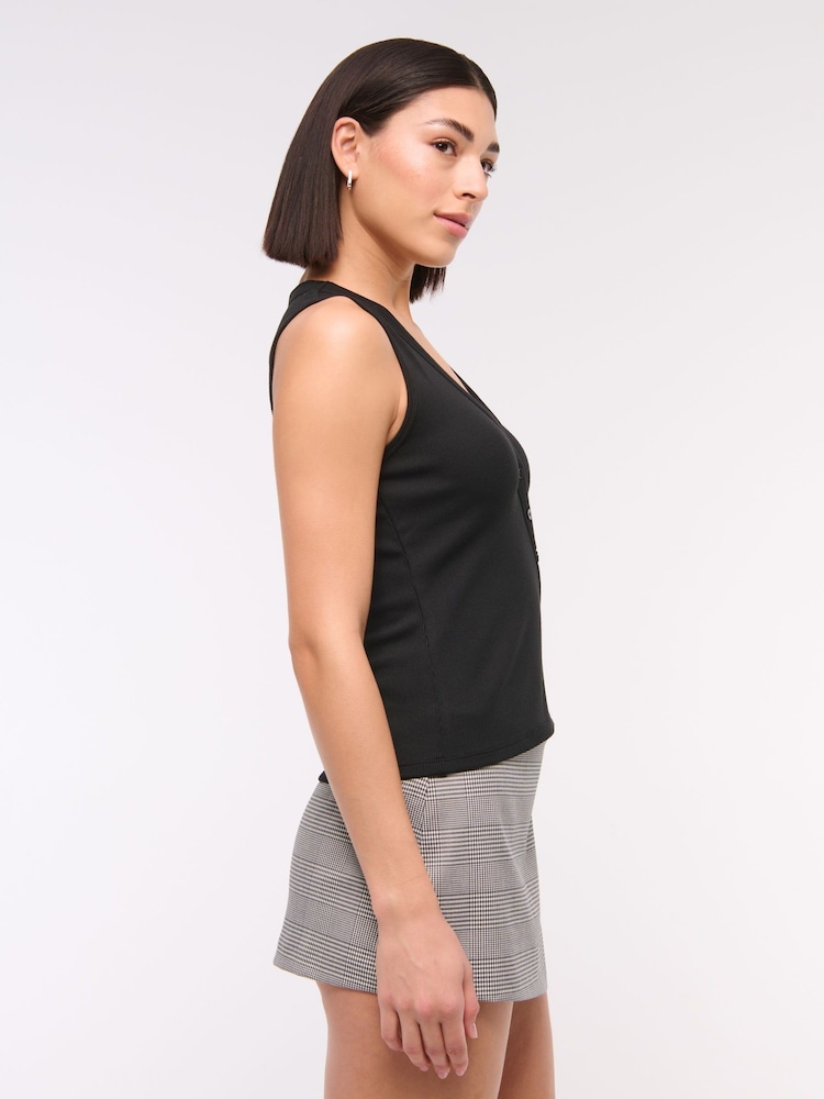 Abercrombie & Fitch Asymetric Button Through Longline Knitted Top - Image 2 of 6