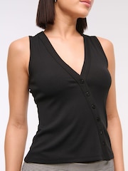 Abercrombie & Fitch Asymetric Button Through Longline Knitted Top - Image 5 of 6