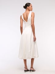 Abercrombie & Fitch Bubble Hem White Midi Dress - Imagen 4 de 7