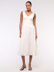 Abercrombie & Fitch Bubble Hem White Midi Dress - Imagen 6 de 7
