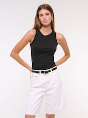 Preto - Abercrombie & Fitch Ribbed Tank Top - Imagem 1 de 5