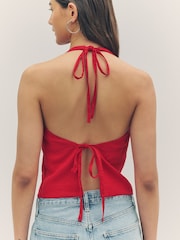 Abercrombie & Fitch Red Clean Front Halter Neck Top - Image 2 of 4