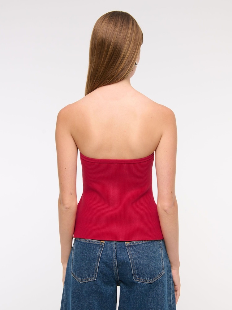 Abercrombie & Fitch Strapless Button Through Knitted Tube Top - Image 2 of 7