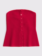 Abercrombie & Fitch Strapless Button Through Knitted Tube Top - Image 6 of 7
