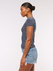 Abercrombie & Fitch High Rise Mom Denim Shorts With Destroy - Image 4 of 6
