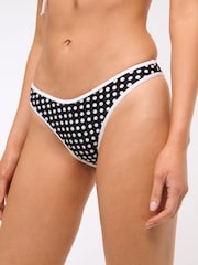 Abercrombie & Fitch High Leg Polka Dot Black Bikini Bottoms - Image 4 of 5