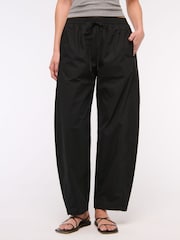 Abercrombie & Fitch Poplin Pull On Barrel Leg 100% Cotton Trousers - Image 2 of 6