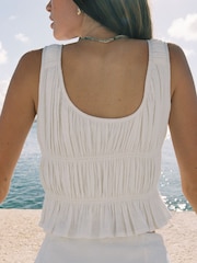 Abercrombie & Fitch Ruched Tie Front Top - Image 2 of 8