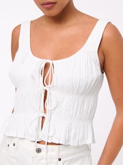 Abercrombie & Fitch Ruched Tie Front Top - Image 7 of 8