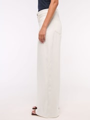 Abercrombie & Fitch Cream Mid Rise Ultra Wide Leg Jeans - Image 4 of 7