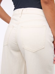 Abercrombie & Fitch Cream Mid Rise Ultra Wide Leg Jeans - Image 6 of 7