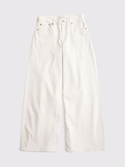 Abercrombie & Fitch Cream Mid Rise Ultra Wide Leg Jeans - Image 7 of 7