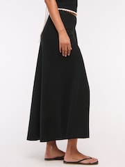Черный - Льняная юбка макси Abercrombie & Fitch Blend - Изображение 4 из 6