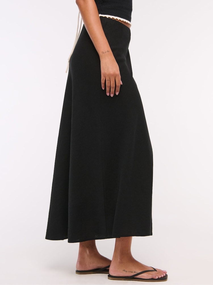 Abercrombie & Fitch Linen Blend Bias Cut Maxi Skirt - Image 4 of 6