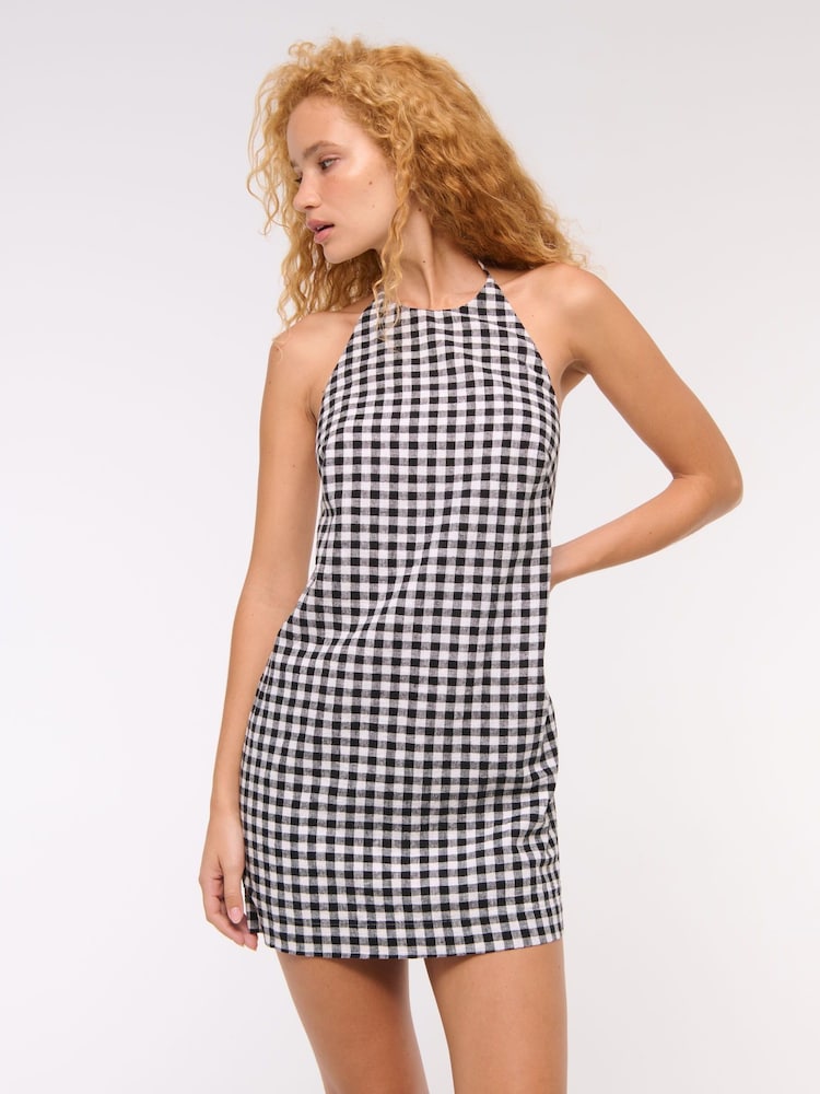 Abercrombie & Fitch High Neck Linen Mini Dress - Image 1 of 6