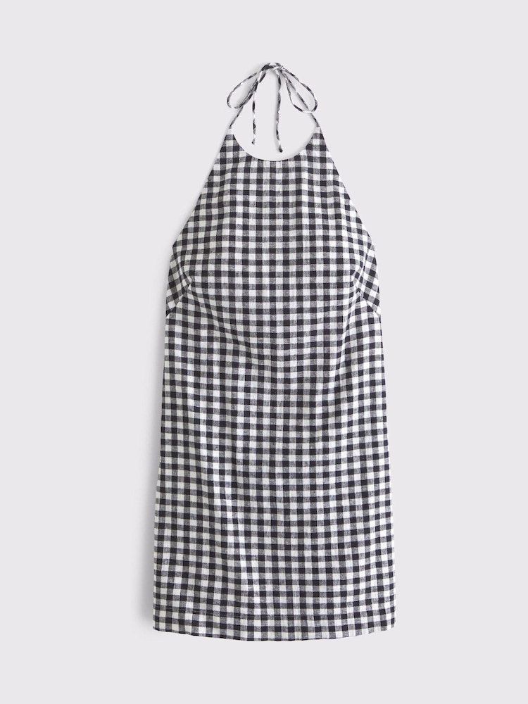 Abercrombie & Fitch High Neck Linen Mini Dress - Image 6 of 6