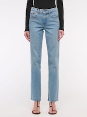 Abercrombie & Fitch Blue Medium Clean Mid Rise Straight Leg Jeans - Image 2 of 7