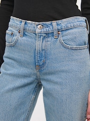 Abercrombie & Fitch Blue Medium Clean Mid Rise Straight Leg Jeans - Image 5 of 7