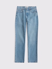 Abercrombie & Fitch Blue Medium Clean Mid Rise Straight Leg Jeans - Image 7 of 7