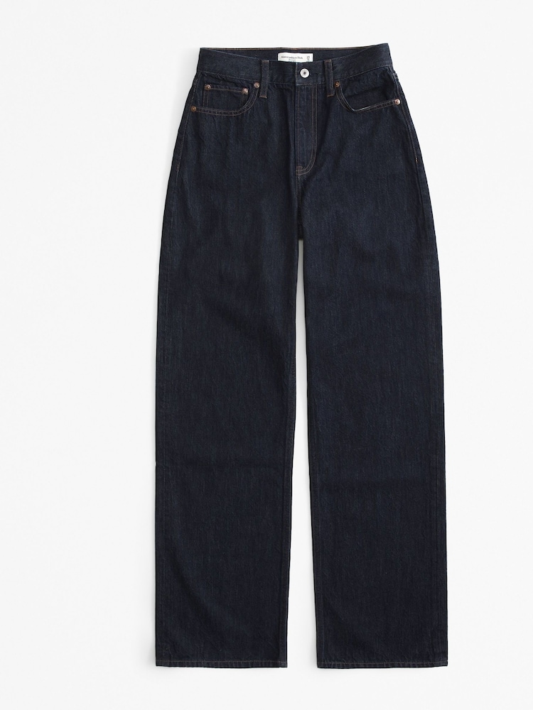 Abercrombie & Fitch Navy High Rise Loose Jeans - Image 7 of 7