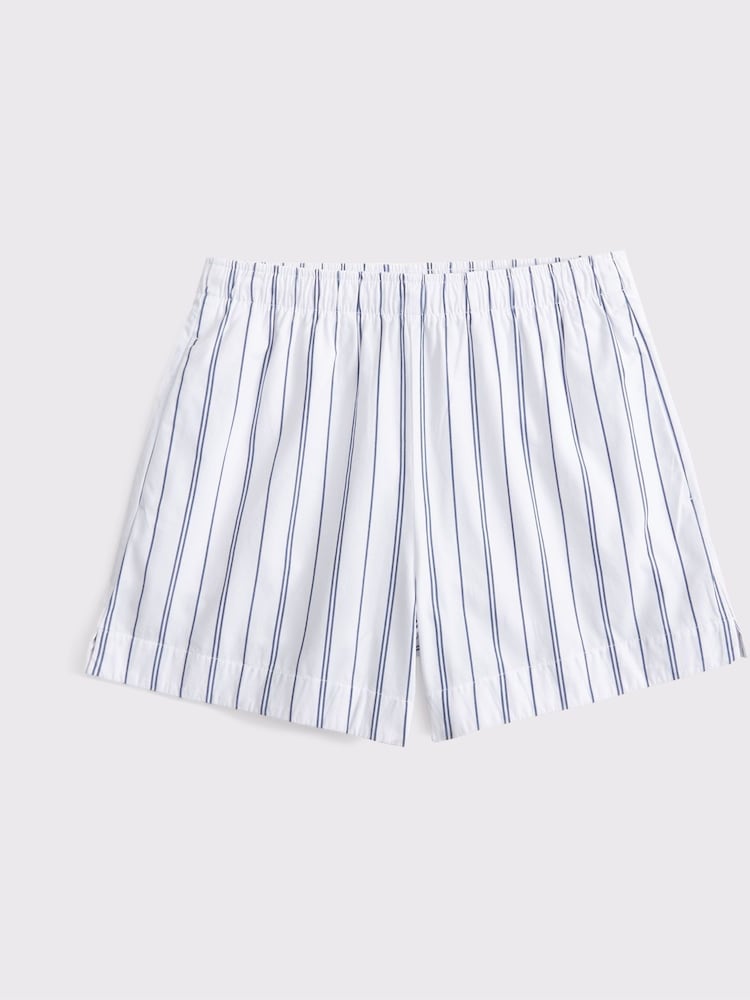 Abercrombie & Fitch Blue Stripe Poplin Pull On Shorts - Image 6 of 6