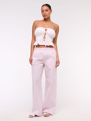 Abercrombie & Fitch Stripe Cotton Poplin Pull On Trousers - Image 4 of 7