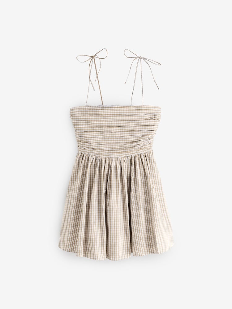 Grau - Abercrombie & Fitch Tie Shoulder Strap Mini Dress - Bild 1 von 1