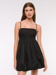 Abercrombie & Fitch Short Bubble Hem Strappy Black Dress - Image 1 of 6