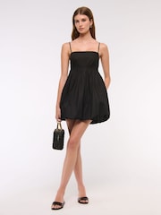 Abercrombie & Fitch Short Bubble Hem Strappy Black Dress - Image 4 of 6