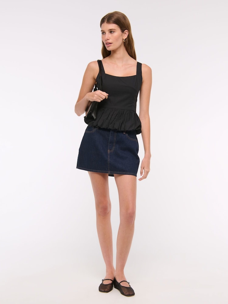Abercrombie & Fitch Poplin Bubble Hem Sleeveless Top - Image 2 of 6