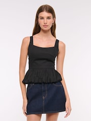 Abercrombie & Fitch Poplin Bubble Hem Sleeveless Top - Image 3 of 6