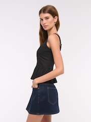 Abercrombie & Fitch Poplin Bubble Hem Sleeveless Top - Image 4 of 6