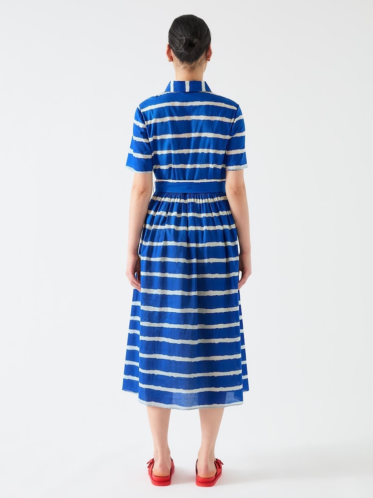 LK Bennett Brielle Mazarine Birch Stripe Voile 100% Cotton Shirt Dress - Imagen 2 de 4 LK Bennett Brielle Mazarine Birch Stripe Voile 100% Cotton Shirt Dress - Imagen 2 de 4