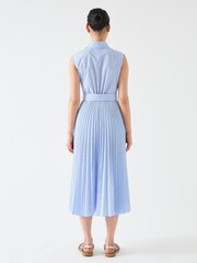 LK Bennett Hally Blend Ermeløs Plissert Stripete Kjole - Bilde 3 av 4