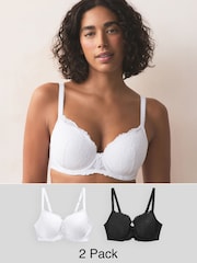 أسود/كريم - حزمة من 2 حمالة صدر دانتيل ‪DD+ ‬​​​​​​​ - صورة 1 من 12