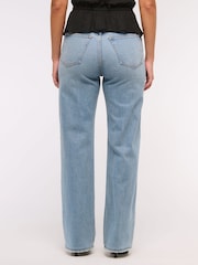 Abercrombie & Fitch Blue Curvy 90s Relaxed Clean Hem Jeans - Image 3 of 7