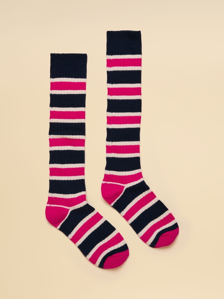 Joules Wader Pink Blue Welly Sock - Image 1 of 3