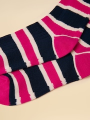Joules Wader Pink Blue Welly Sock - Image 3 of 3