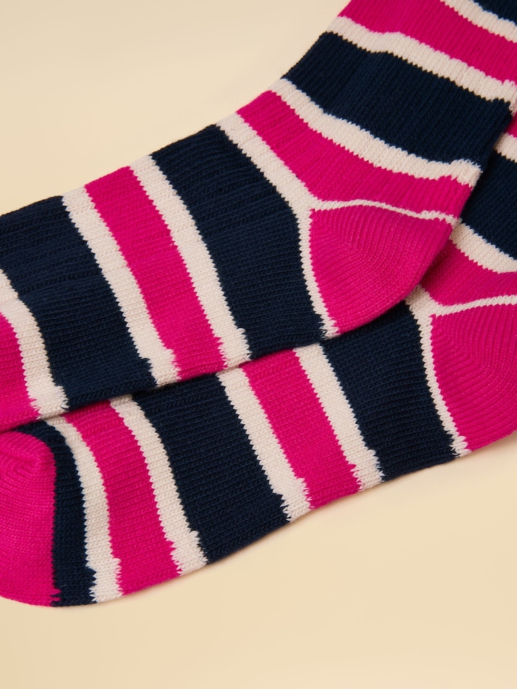 Joules Wader Pink Blue Welly Sock - Image 3 of 3