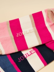 Joules Rilla Pink Blue 2 Pack Trainer Socks - Image 3 of 3