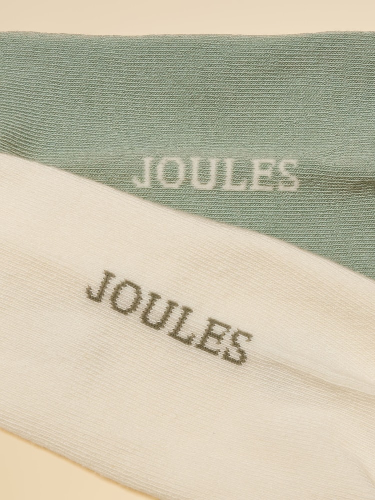 Joules Women's Everyday White & Green Socks 2 Pack (size 4-8) - Image 3 of 3