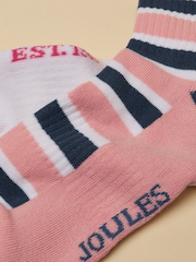 Joules Women's Volley Pink Blue Tennis Sock 2 Pack (size 4-8) - Image 3 of 3